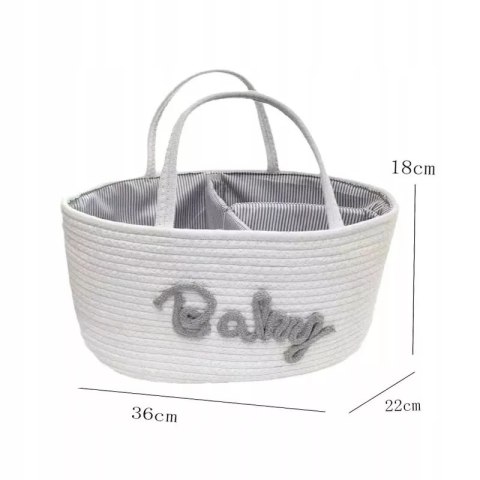 Organizer biały Baby na pieluszki torba dla mamy niemowlaka na pieluchy