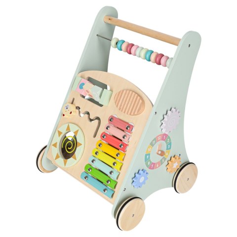 Pchacz dla dziecka chodzik drewniany z liczydłem niebieski Kik Sp. z o. o. Sp. k.