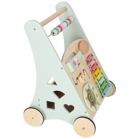 Pchacz dla dziecka chodzik drewniany z liczydłem niebieski Kik Sp. z o. o. Sp. k.