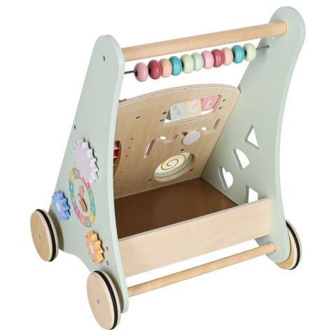 Pchacz dla dziecka chodzik drewniany z liczydłem niebieski Kik Sp. z o. o. Sp. k.