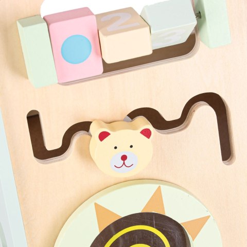 Pchacz dla dziecka chodzik drewniany z liczydłem niebieski Kik Sp. z o. o. Sp. k.