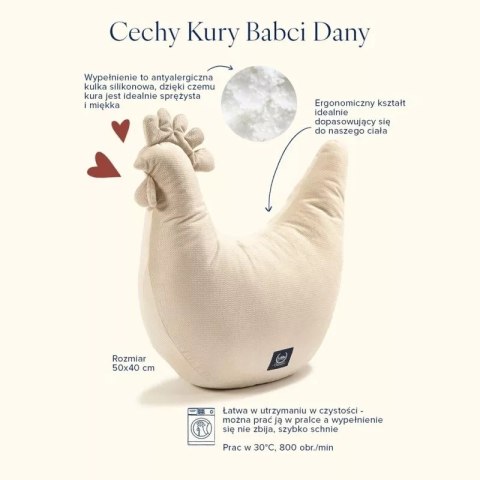 Poduszka Kura Babci Dany Teddy Bear CREAM - puszysta i przytulna poduszka