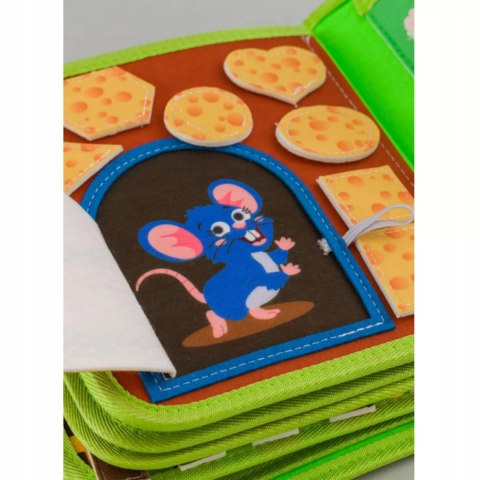 Sensoryczna książeczka dla dzieci farma zwierzątka na rzepy Montessori