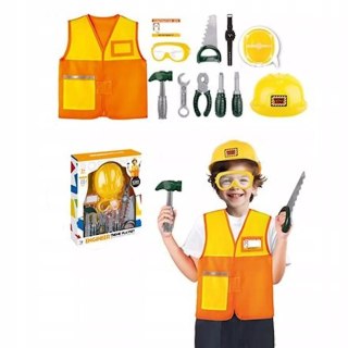 Zestaw narzędzi dla dzieci z kamizelką dla małego majsterkowicza budowlańca