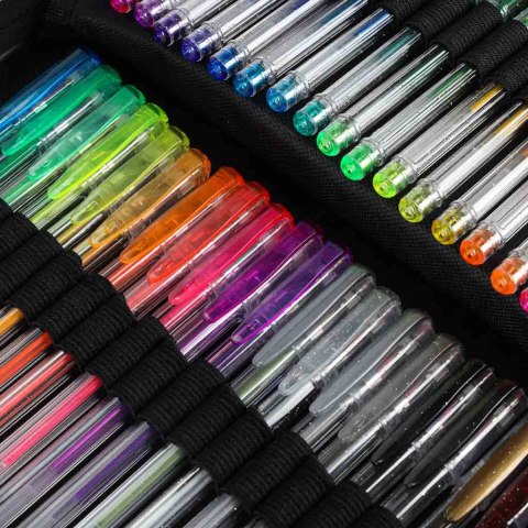 Długopisy żelowe kolorowe w etui 100 sztuk + 100 wkładów Kik Sp. z o. o. Sp. k.