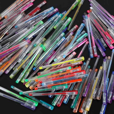 Długopisy żelowe kolorowe w etui 100 sztuk + 100 wkładów Kik Sp. z o. o. Sp. k.