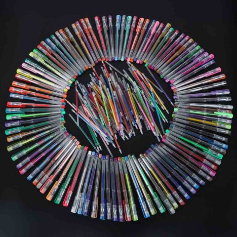 Długopisy żelowe kolorowe w etui 100 sztuk + 100 wkładów Kik Sp. z o. o. Sp. k.