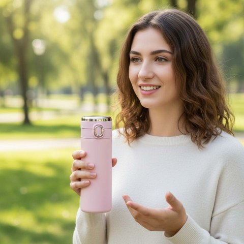 Kubek termiczny z ustnikiem termos LED 350ml róż Kik Sp. z o. o. Sp. k.