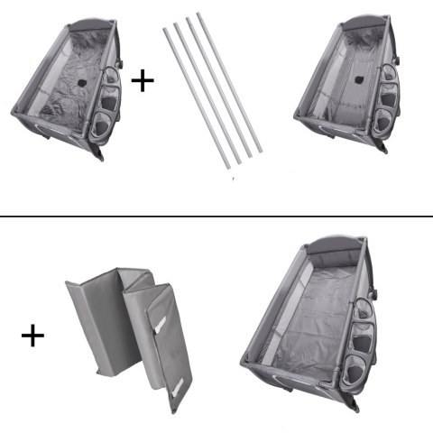 Łóżeczko dziecięce turystyczne składane kojec materac dla dzieci dwupoziomowe przewijak Kik Sp. z o. o. Sp. k.