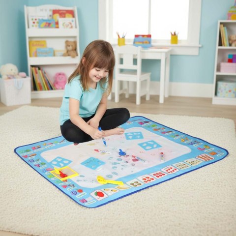 Mata wodna do malowania rysowania wodą mazaki pieczątki szablony wałek 100x80cm alfabet Kik Sp. z o. o. Sp. k.