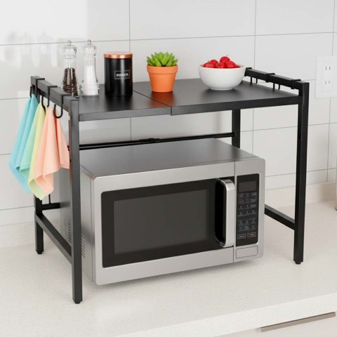 Półka kuchenna nad mikrofalówkę organizer regulowany metalowy 6 wieszaków Kik Sp. z o. o. Sp. k.