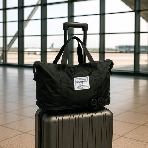 Torba podróżna na kółkach składana turystyczna pojemna 3 rozmiary czarna Kik Sp. z o. o. Sp. k.