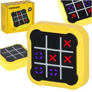 Kółko krzyżyk gra elektroniczna logiczna tic tac toe konsola przenośna żółta Kik Sp. z o. o. Sp. k.