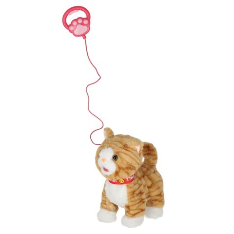 Kotek interaktywny na smyczy miauczy chodzi rusza ogonem beżowy Kik Sp. z o. o. Sp. k.