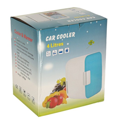 Lodówka turystyczna elektryczna samochodowa mini na jedzenie kosmetyki grzanie chłodzenie 2w1 4L biała Kik Sp. z o. o. Sp. k.