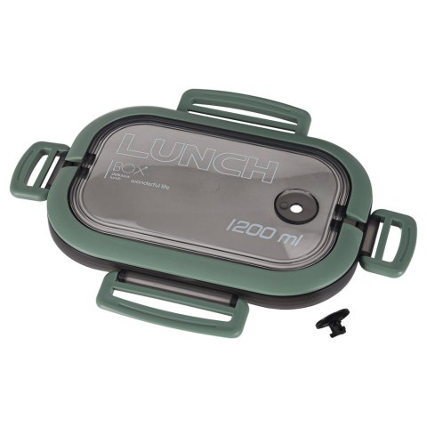 Lunch box śniadaniówka pudełko śniadaniowe z przegródkami dzielone 1200ml zielone Kik Sp. z o. o. Sp. k.