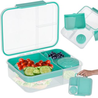 Lunch box śniadaniówka pudełko śniadaniowe z przegródkami dzielone 2200ml miętowe Kik Sp. z o. o. Sp. k.