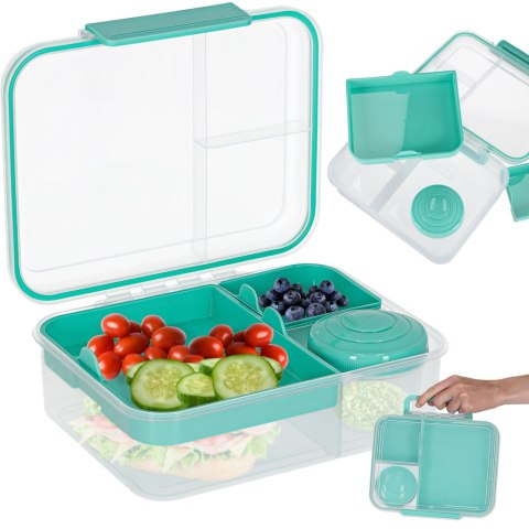 Lunch box śniadaniówka pudełko śniadaniowe z przegródkami dzielone 2200ml miętowe Kik Sp. z o. o. Sp. k.