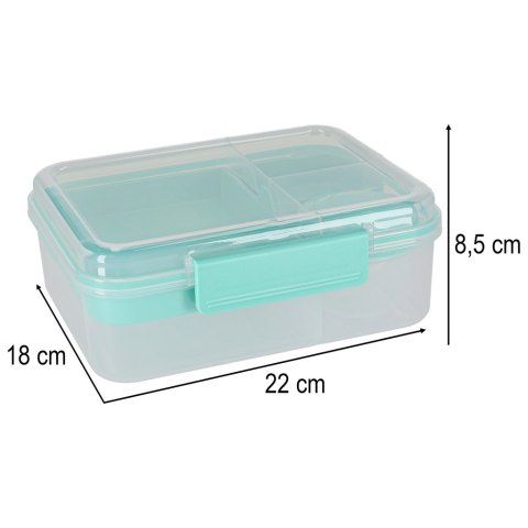 Lunch box śniadaniówka pudełko śniadaniowe z przegródkami dzielone 2200ml miętowe Kik Sp. z o. o. Sp. k.