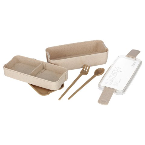 Lunch box śniadaniówka pudełko śniadaniowe z przegródkami dzielone 750ml beżowe Kik Sp. z o. o. Sp. k.