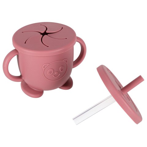 Naczynia silikonowe dla dzieci niemowląt krab zestaw 9 elementów ciemny róż Kik Sp. z o. o. Sp. k.