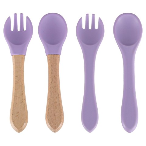 Naczynia silikonowe dla dzieci zestaw 8 elementów fioletowe Kik Sp. z o. o. Sp. k.