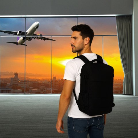 Plecak podróżny turystyczny bagaż czarny 45x30 cm Kik Sp. z o. o. Sp. k.