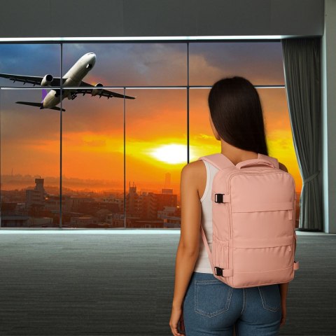 Plecak podróżny turystyczny bagaż różowy 45x30 cm Kik Sp. z o. o. Sp. k.