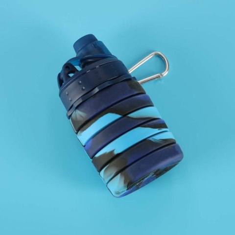 Butelka na wodę bidon silikonowy składany z uchwytem BPA FREE 500ml niebieski Kik Sp. z o. o. Sp. k.