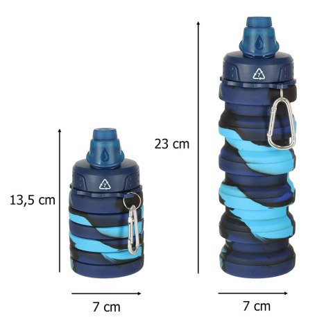 Butelka na wodę bidon silikonowy składany z uchwytem BPA FREE 500ml niebieski Kik Sp. z o. o. Sp. k.