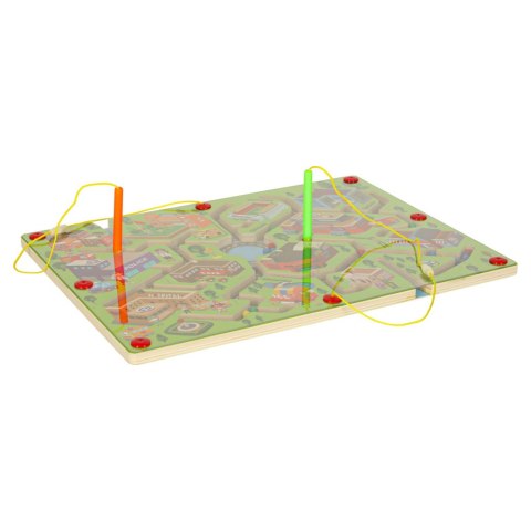 Gra labirynt magnetyczna planszowa drewniana do podróży duże miasto 2 graczy Kik Sp. z o. o. Sp. k.