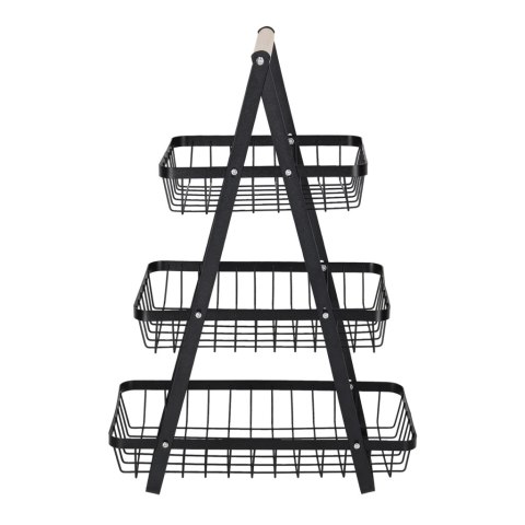 Kosz na owoce i warzywa piętrowy patera trzypoziomowa metal drewno Kik Sp. z o. o. Sp. k.