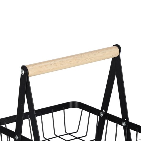 Kosz na owoce i warzywa piętrowy patera trzypoziomowa metal drewno Kik Sp. z o. o. Sp. k.