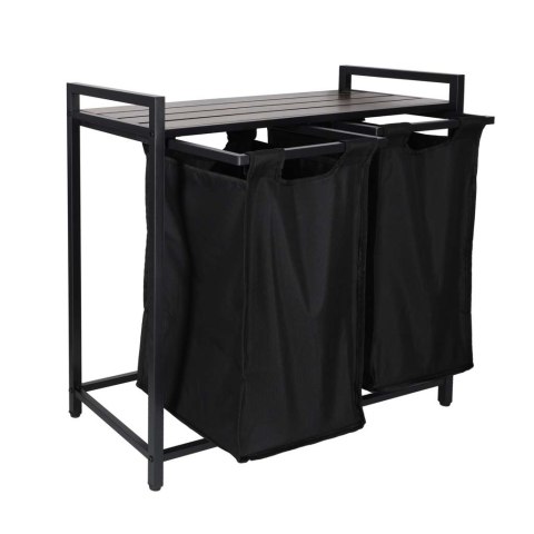 Kosz na pranie bieliznę 2 komory z półką blatem pojemnik loft 80l Kik Sp. z o. o. Sp. k.