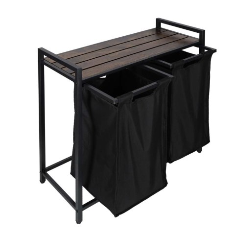 Kosz na pranie bieliznę 2 komory z półką blatem pojemnik loft 80l Kik Sp. z o. o. Sp. k.