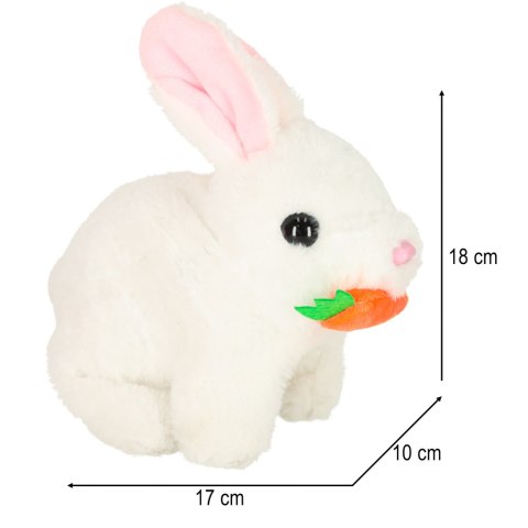 Królik króliczek z marchewką pluszowy chodzi rusza uszami Kik Sp. z o. o. Sp. k.