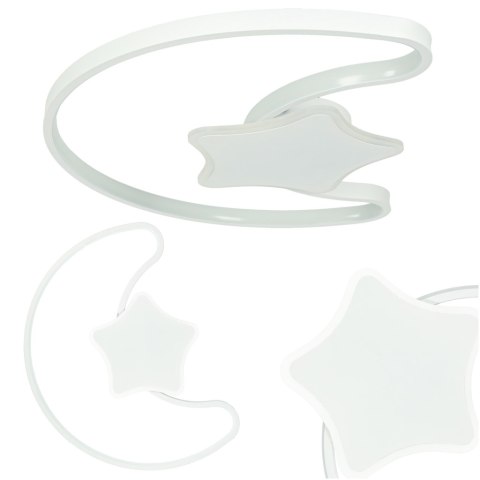 Lampa LED sufitowa plafon do pokoju dziecięcego ściemniana + pilot księżyc biała Kik Sp. z o. o. Sp. k.