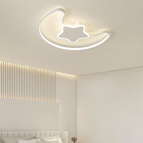 Lampa LED sufitowa plafon do pokoju dziecięcego ściemniana + pilot księżyc biała Kik Sp. z o. o. Sp. k.