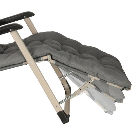 Leżak ogrodowy LUARO fotel składany turystyczny z poduszką szary Kik Sp. z o. o. Sp. k.