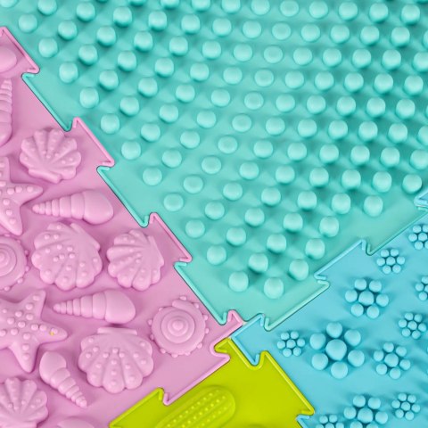 Mata sensoryczna puzzle montessori do masażu stóp 8 elementów pastelowe Kik Sp. z o. o. Sp. k.