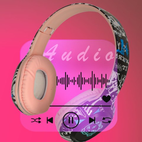 Słuchawki bezprzewodowe nauszne Bluetooth RGB Gaming Sport 200mAh różowe Kik Sp. z o. o. Sp. k.