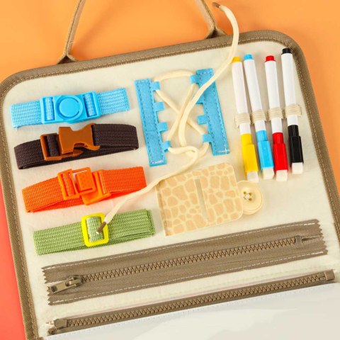 Tablica manipulacyjna sensoryczna montessori walizka dinozaury Kik Sp. z o. o. Sp. k.