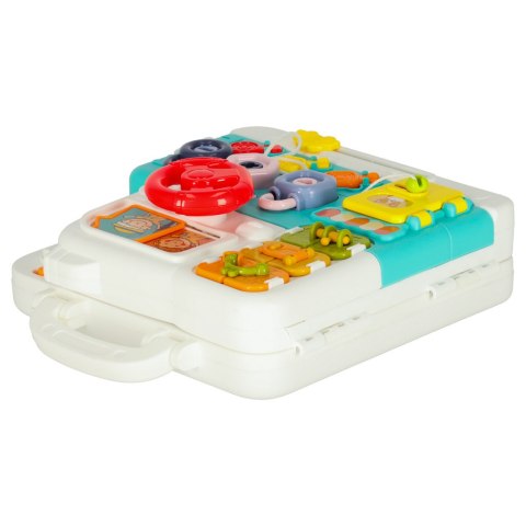 Tablica manipulacyjna sensoryczna montessori walizka pokrętła miś XXL światło dźwięk Kik Sp. z o. o. Sp. k.