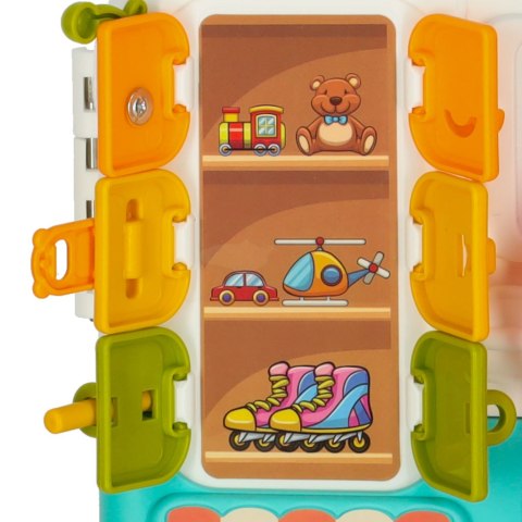 Tablica manipulacyjna sensoryczna montessori walizka pokrętła miś XXL światło dźwięk Kik Sp. z o. o. Sp. k.