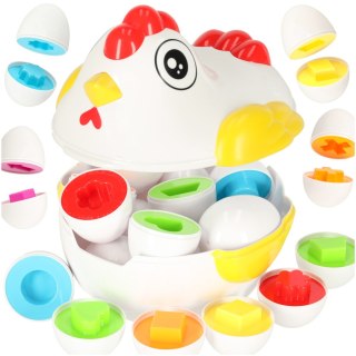 Układanka edukacyjna dopasuj kształty jajka 12 szt. kura Kik Sp. z o. o. Sp. k.