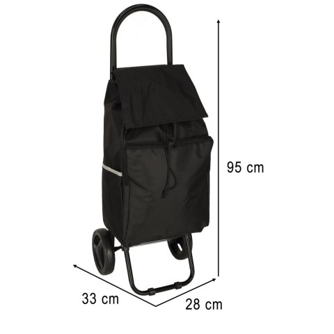 Wózek torba na zakupy na kółkach ze stelażem 95cm czarny Kik Sp. z o. o. Sp. k.
