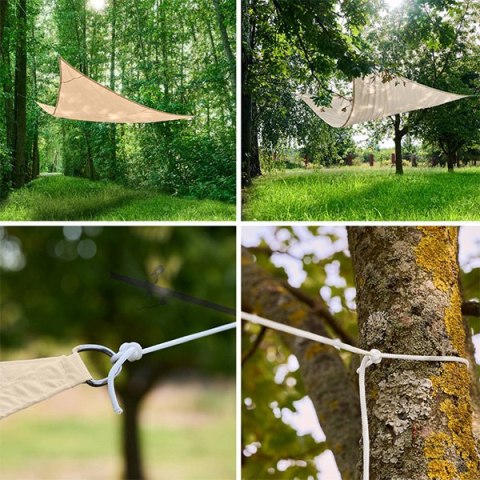 Żagiel przeciwsłoneczny LUARO ogrodowy tarasowy wodoodporny 4x4x4m trójkąt beżowy Kik Sp. z o. o. Sp. k.