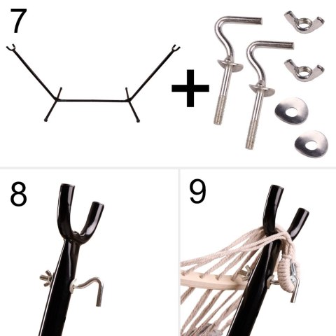 Hamak ze stelażem ogrodowy huśtawka stelaż stojak do hamaka duży mocny + pokrowiec 200cm 100kg Kik Sp. z o. o. Sp. k.