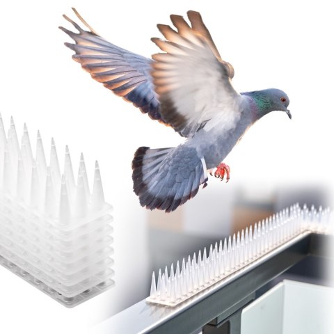 Kolce na gołębie listwa na ptaki odstraszasz plastikowe gęste białe 8el. 43 cm Kik Sp. z o. o. Sp. k.
