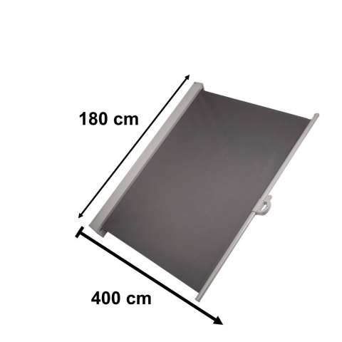 Markiza boczna tarasowa LUARO parawan zwijany 180 x 400 cm szary Kik Sp. z o. o. Sp. k.